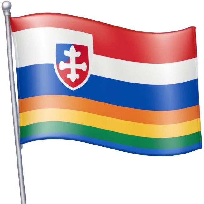 A slovak flag combined with a gay flag emoji