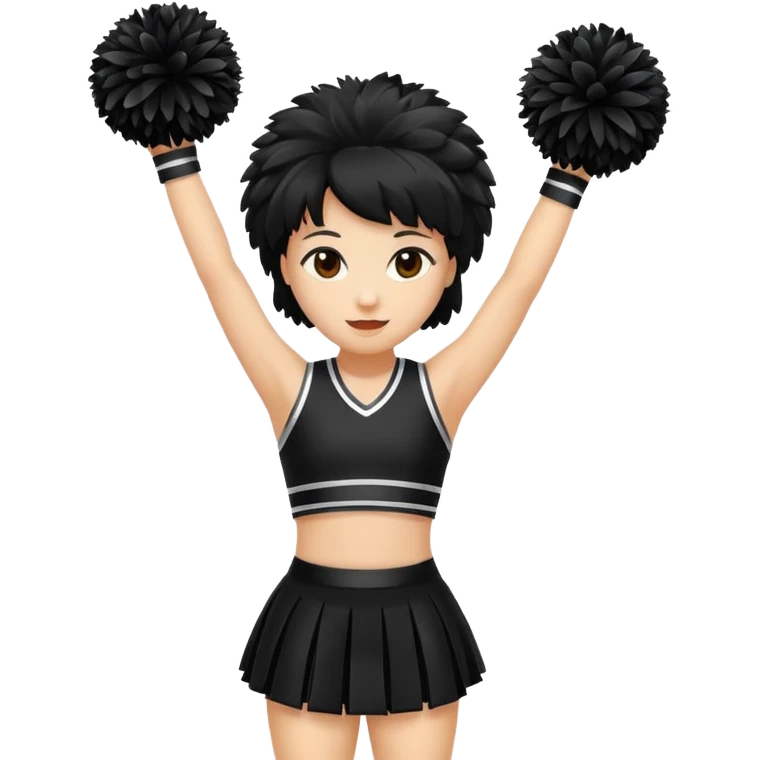 black cheerleader pom pom emoji