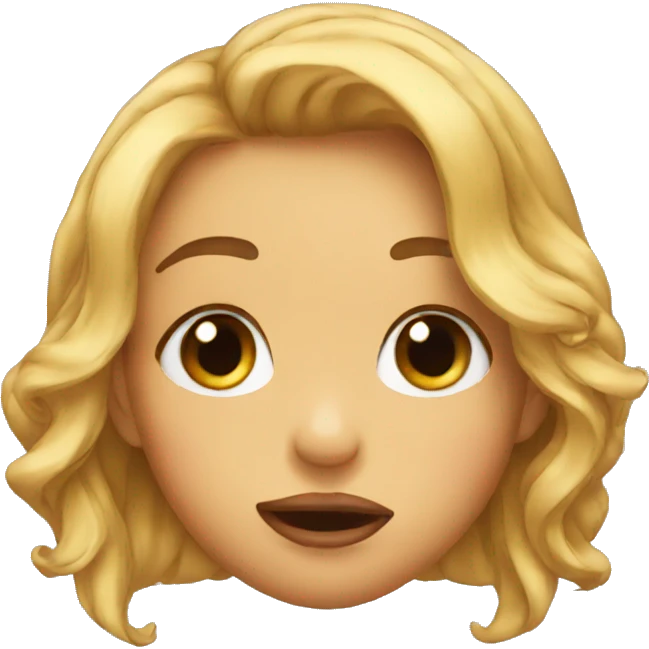 Lip biting hair behind ear emoji