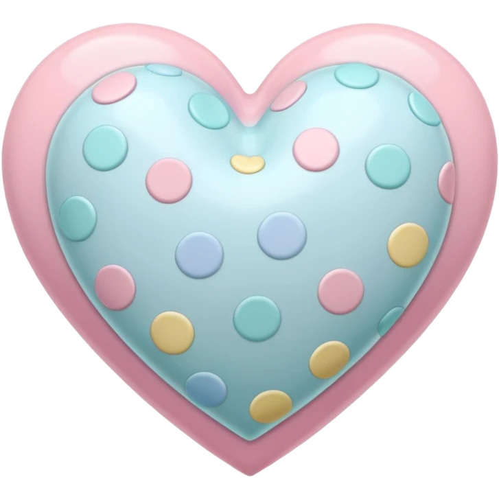 white heart with pastel polka dot pattern emoji