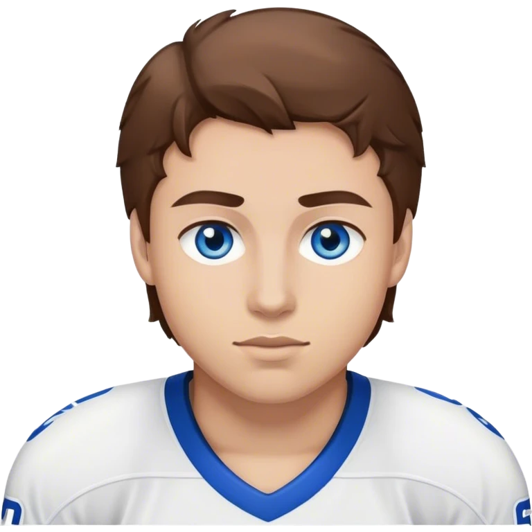 hockey player with blue eyes brown hair emoji