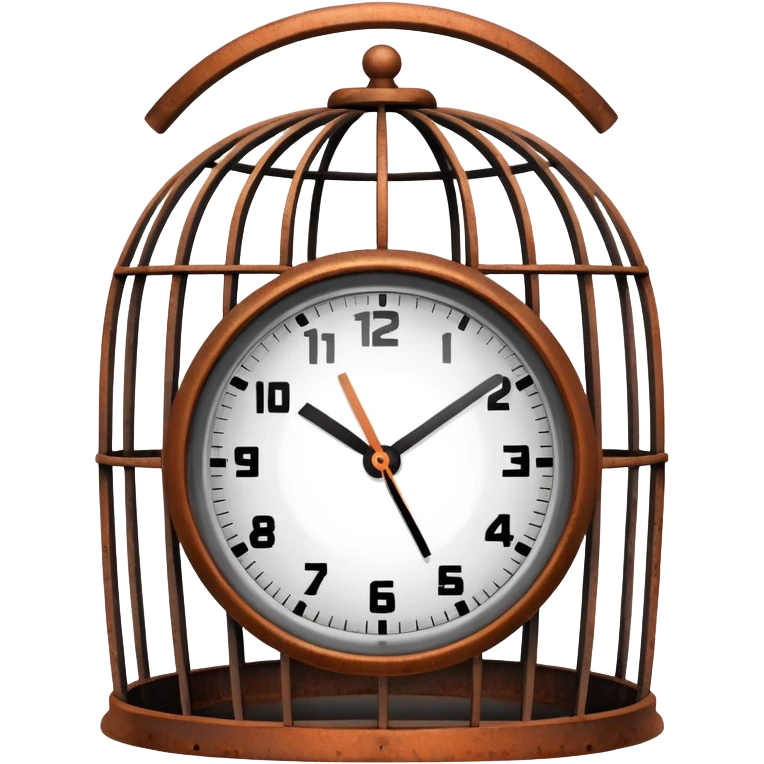 clock trapped inside a cage emoji