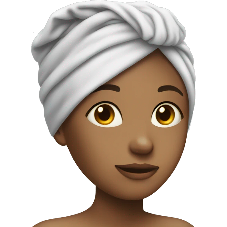 girl with towel on her head after showering emoji