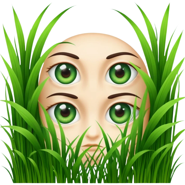 Eyes looking through grass  emoji