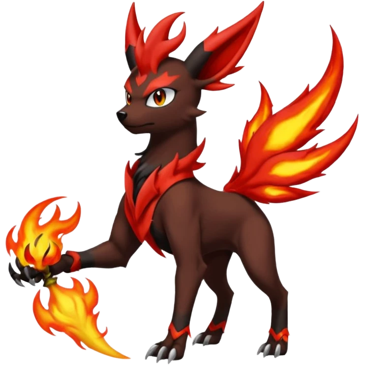 Darkrai-Scizor-Flareon-Houndoom-fusion with fiery horns and a Mohawk  emoji