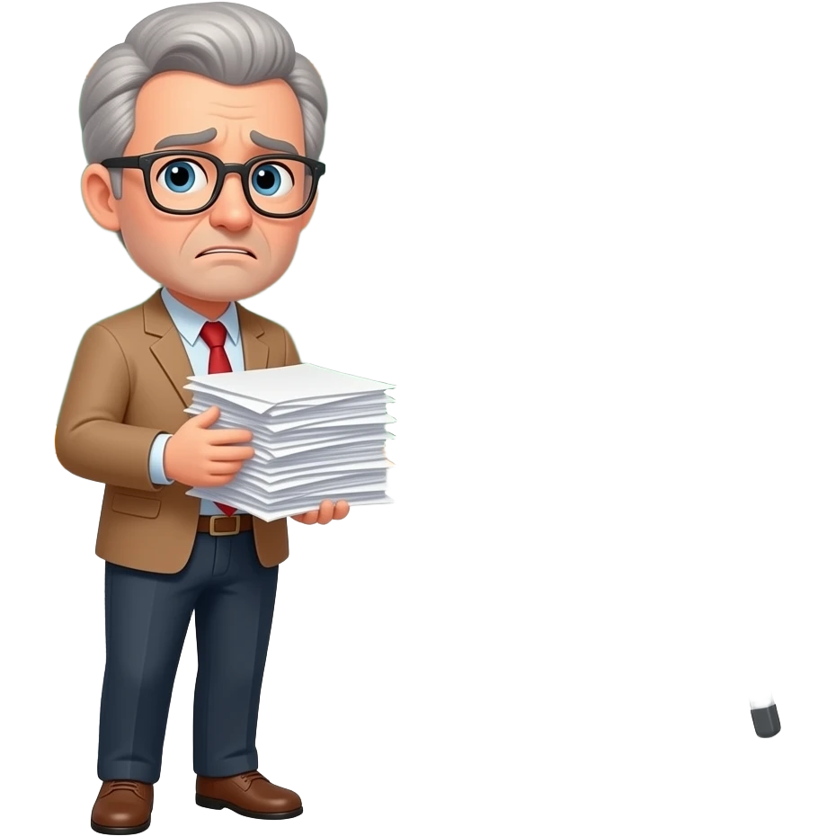 stressed school teacher in classroom emoji