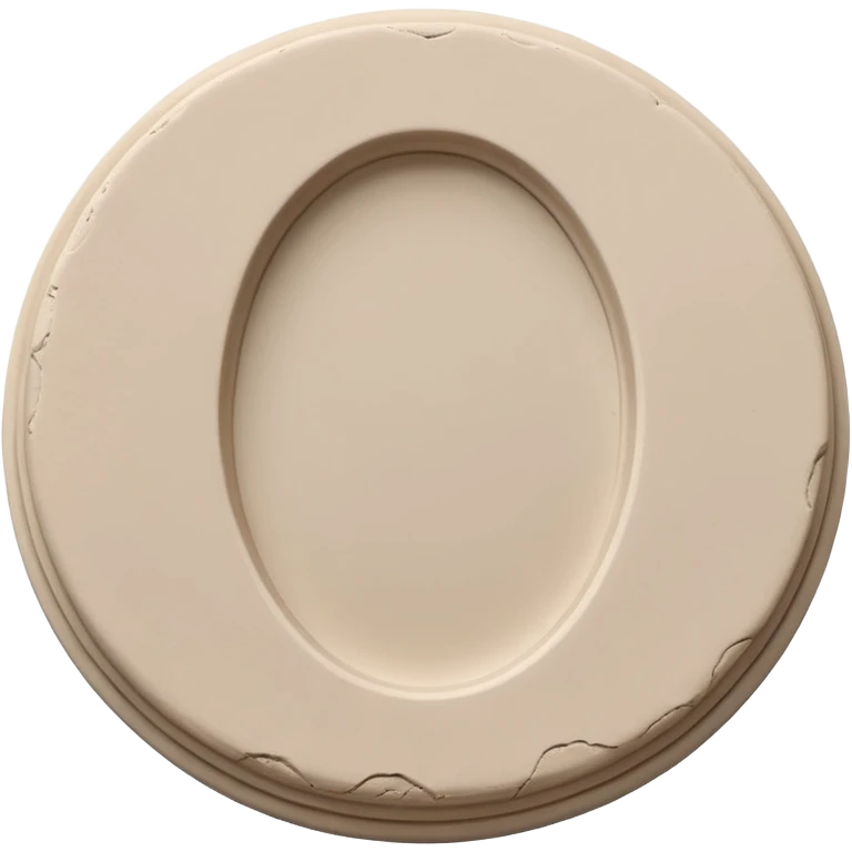 shallow disc or puck of cleaning clay in light beige or chalky white, solid and compact, dry matte surface with subtle cracks or texture lines, round or oval, smooth edges, handmade feel, no extras, apple emoji style, soft lighting, subtle shadows, emoji scale emoji