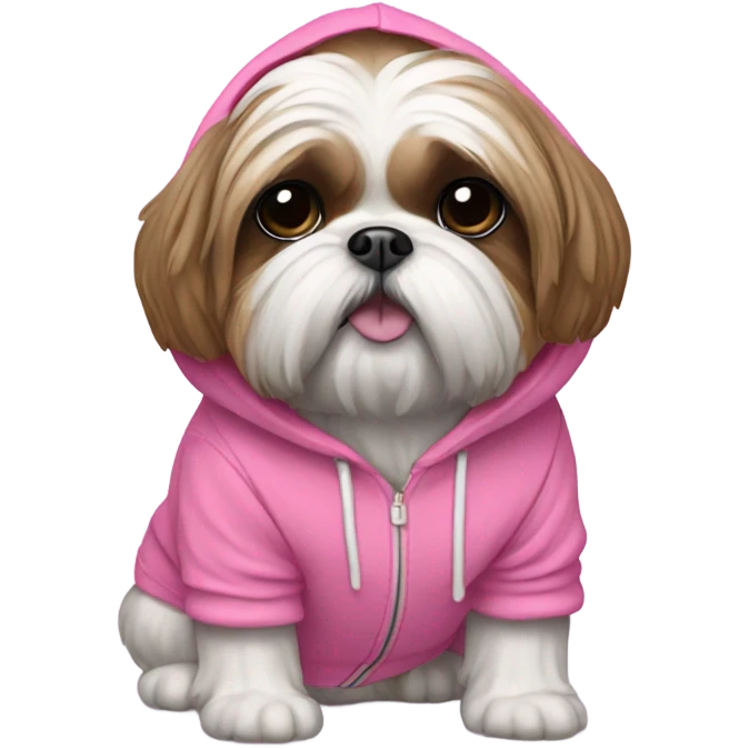 shitzu with pink hoodie emoji