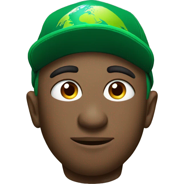 planet earth put on a green cap emoji