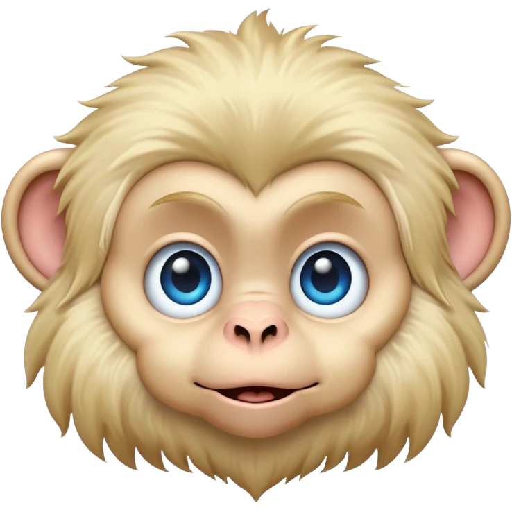 Cute blond Monkey with blue eyes  emoji