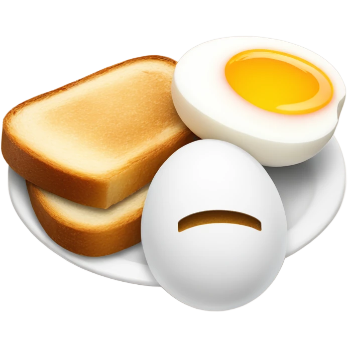 Boiled egg with a piece of toast emoji