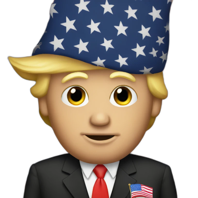 Donald Trump with the american flag emoji