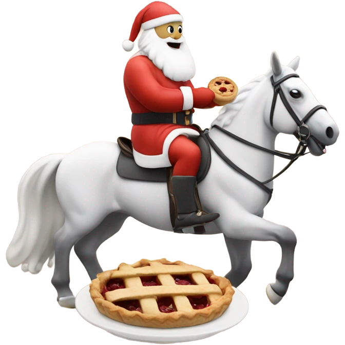 Father Christmas eating a pie whilst playing polo on a horse  emoji