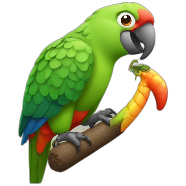 big parrot eating a worm emoji