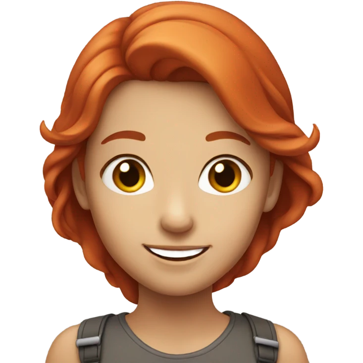 smiling girl with long red hair emoji