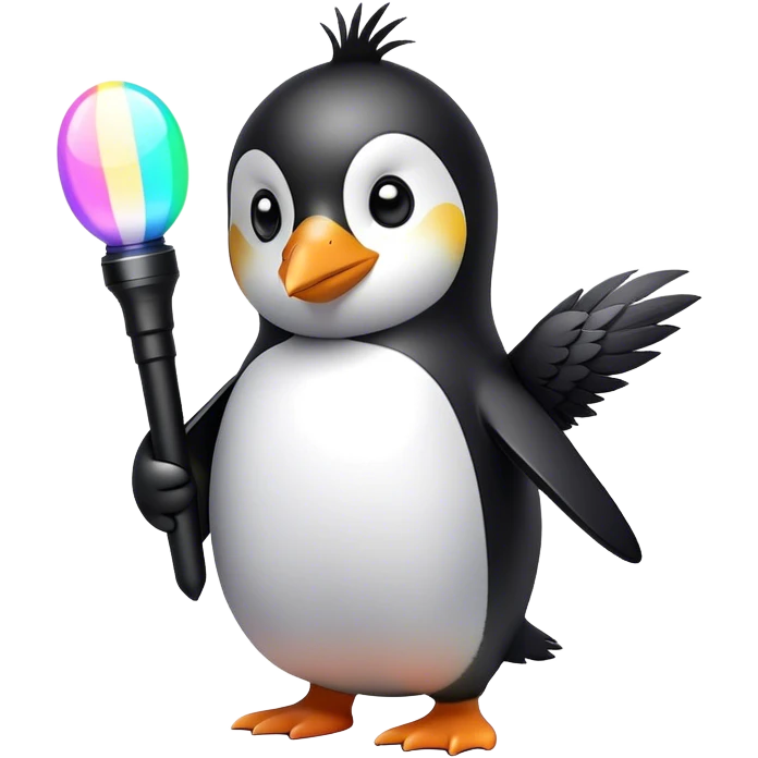 penguin with a bts lightstick emoji