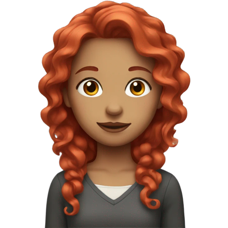 Girl with red wavy hair emoji