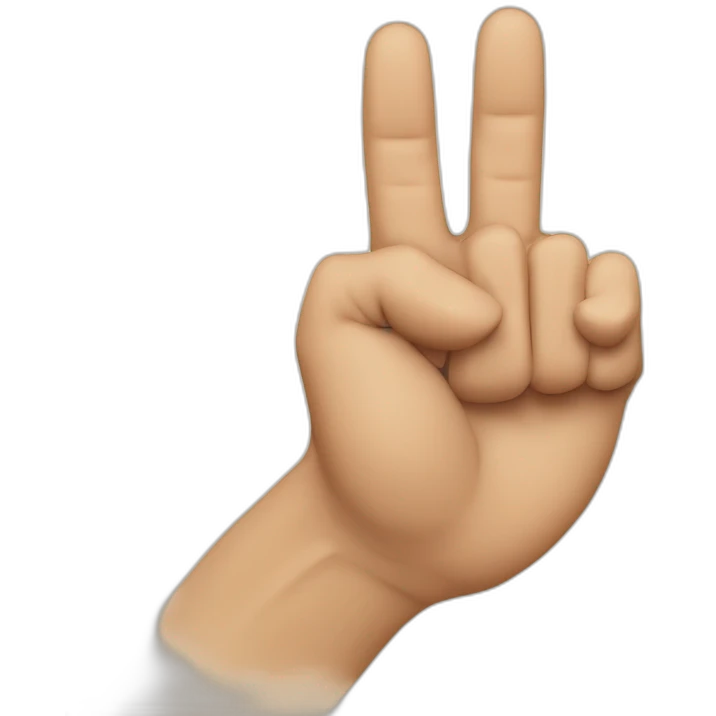 passing the thumb from the fist-shaped hand between the index finger and the middle finger emoji