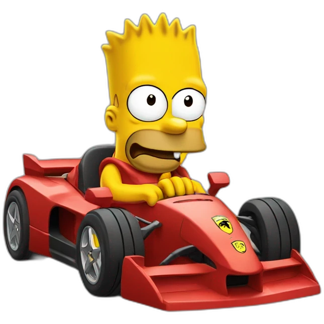 Bart simpson in a ferrari emoji