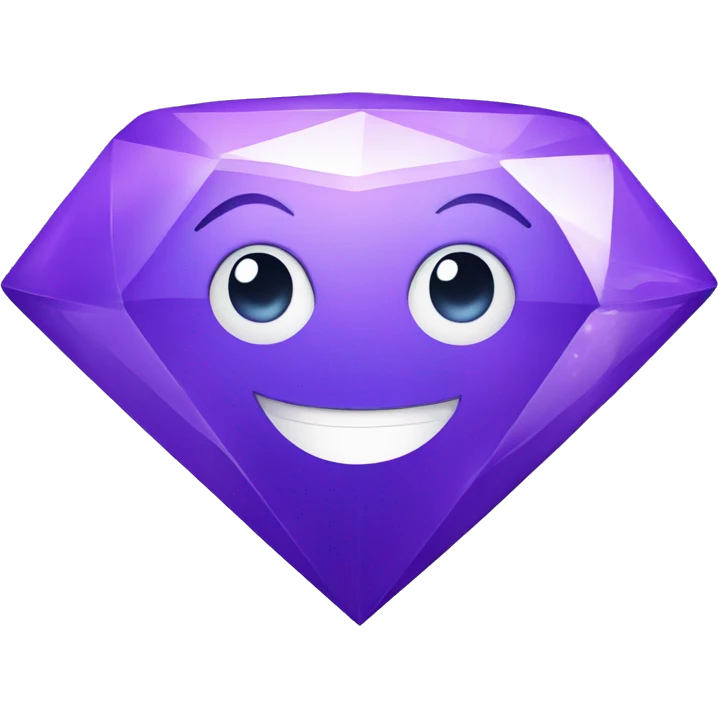 violet smiling diamond emoji with sparkles emoji