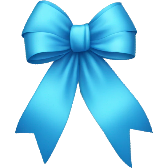 long blue ribbon bow emoji