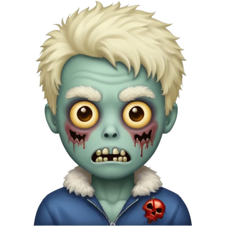 emoji zombie boy with fluffy hair  emoji