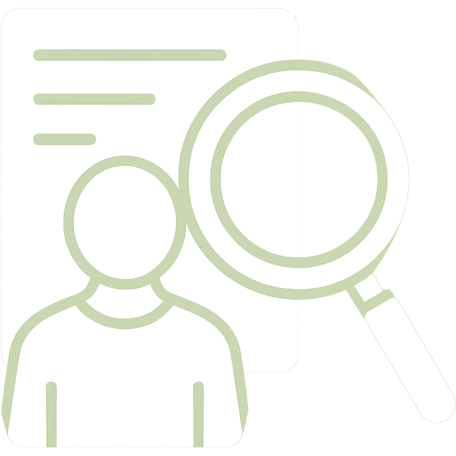 Minimalistic, professional icon for user research using only white and #C8FF46. Keep background transparent. Make lines clear and simple. emoji