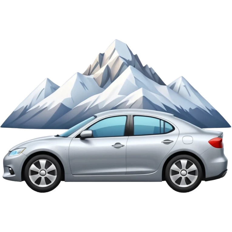 car in front of mountains emoji