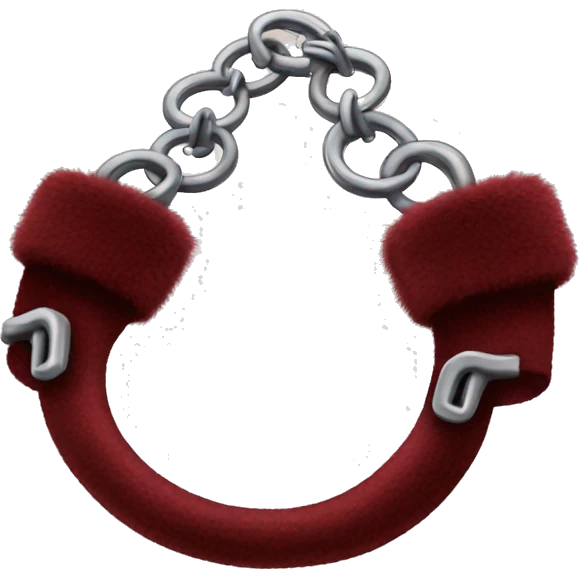 Dark red fuzzy handcuffs emoji