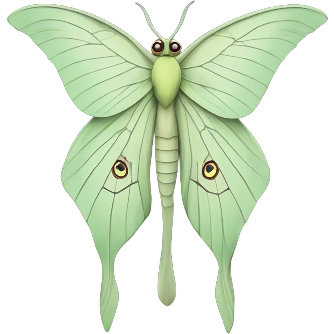 Luna moth black and white  emoji