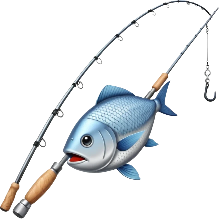 fat fishing rod with fish emoji
