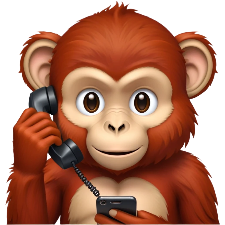 The red monkey with the phone emoji