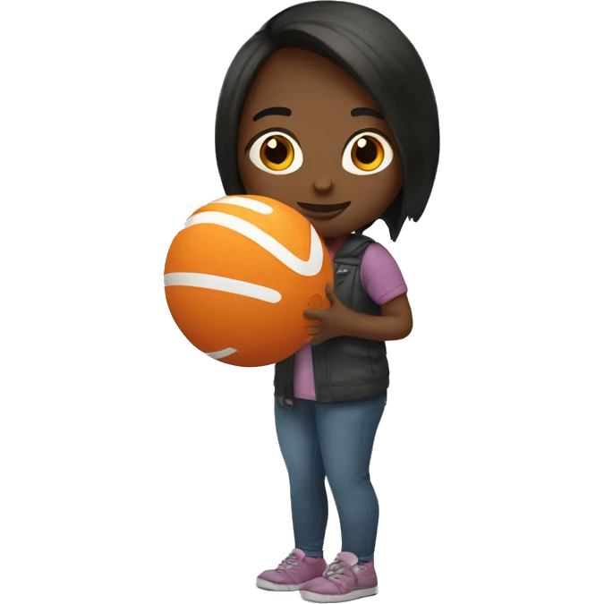 Girl holding buzzball emoji