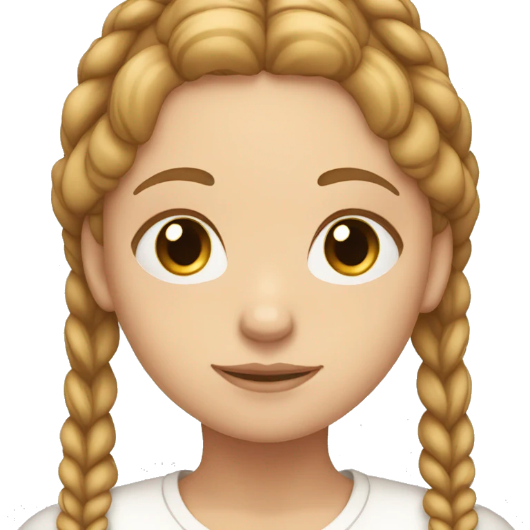 white girl with light brown braids praying with head bowed  emoji