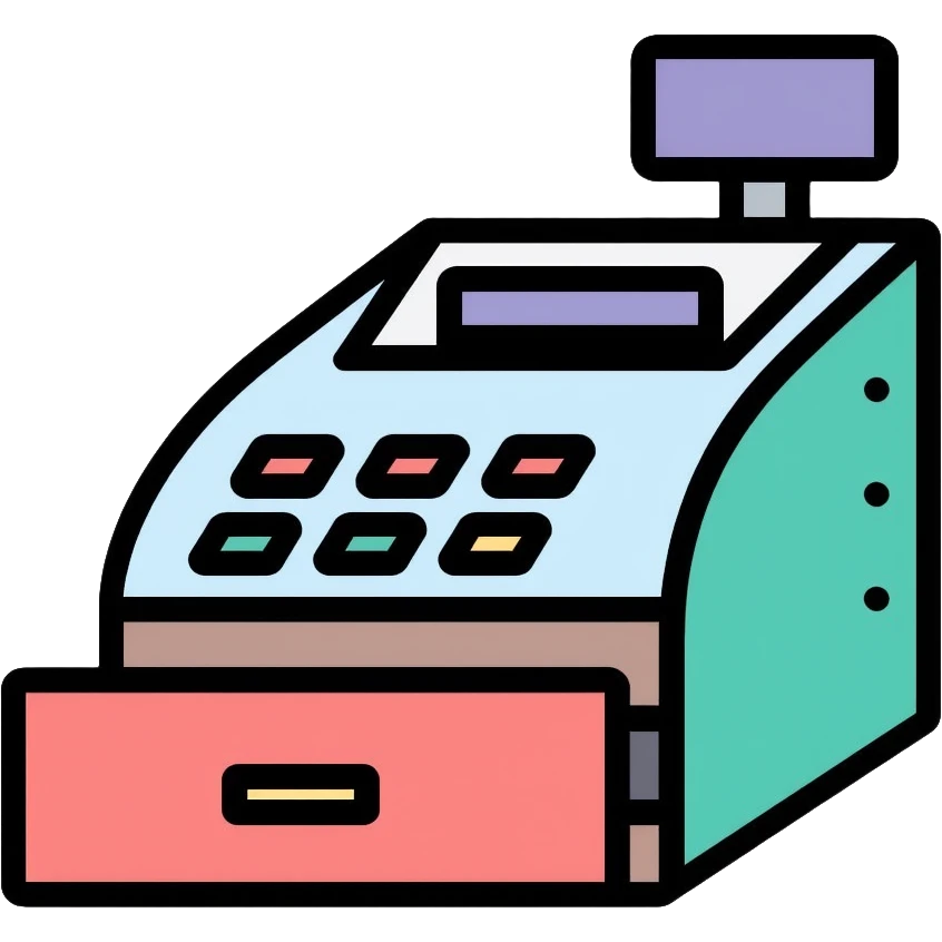 cash register with money drawer open emoji