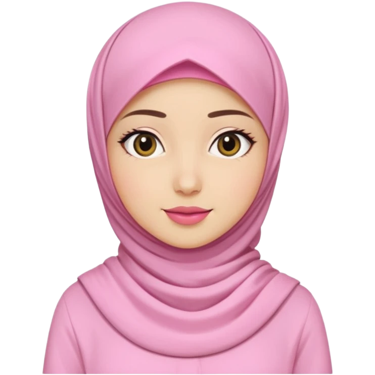 wanita hijab pink baju putih lagi skincare emoji