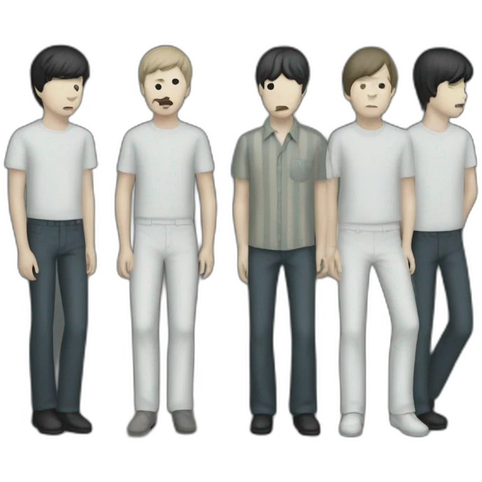 band Joy Division in 1979, playing, full body view emoji