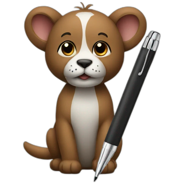animal holding a pen emoji