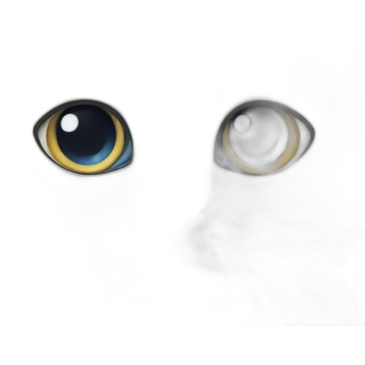 white cat with one eye emoji