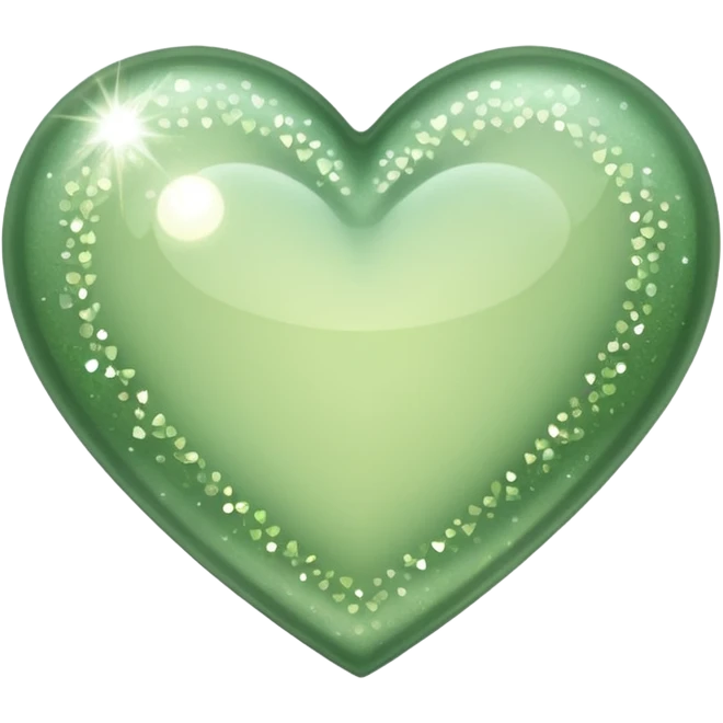 Sage green heart with sparkles  emoji