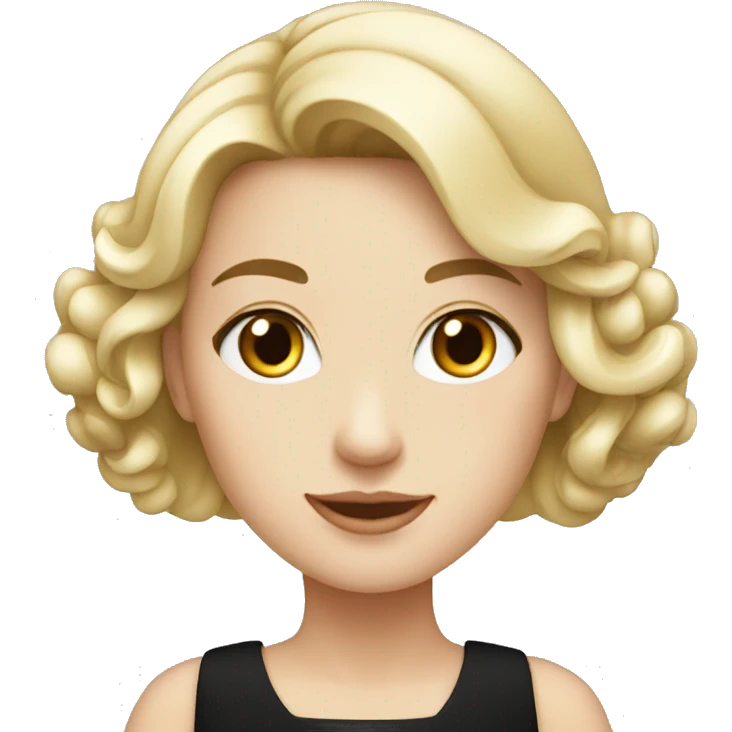 elegant white girl in black dress emoji