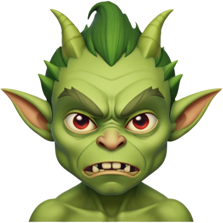 Steven Miller as a goblin, angry expression emoji