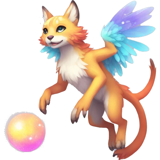 Kawaii bright fantasy ethereal anthro fursona Fakemon animal creature emoji