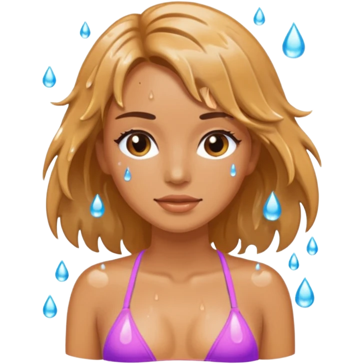 Bikini Talking With Wet Hair emoji