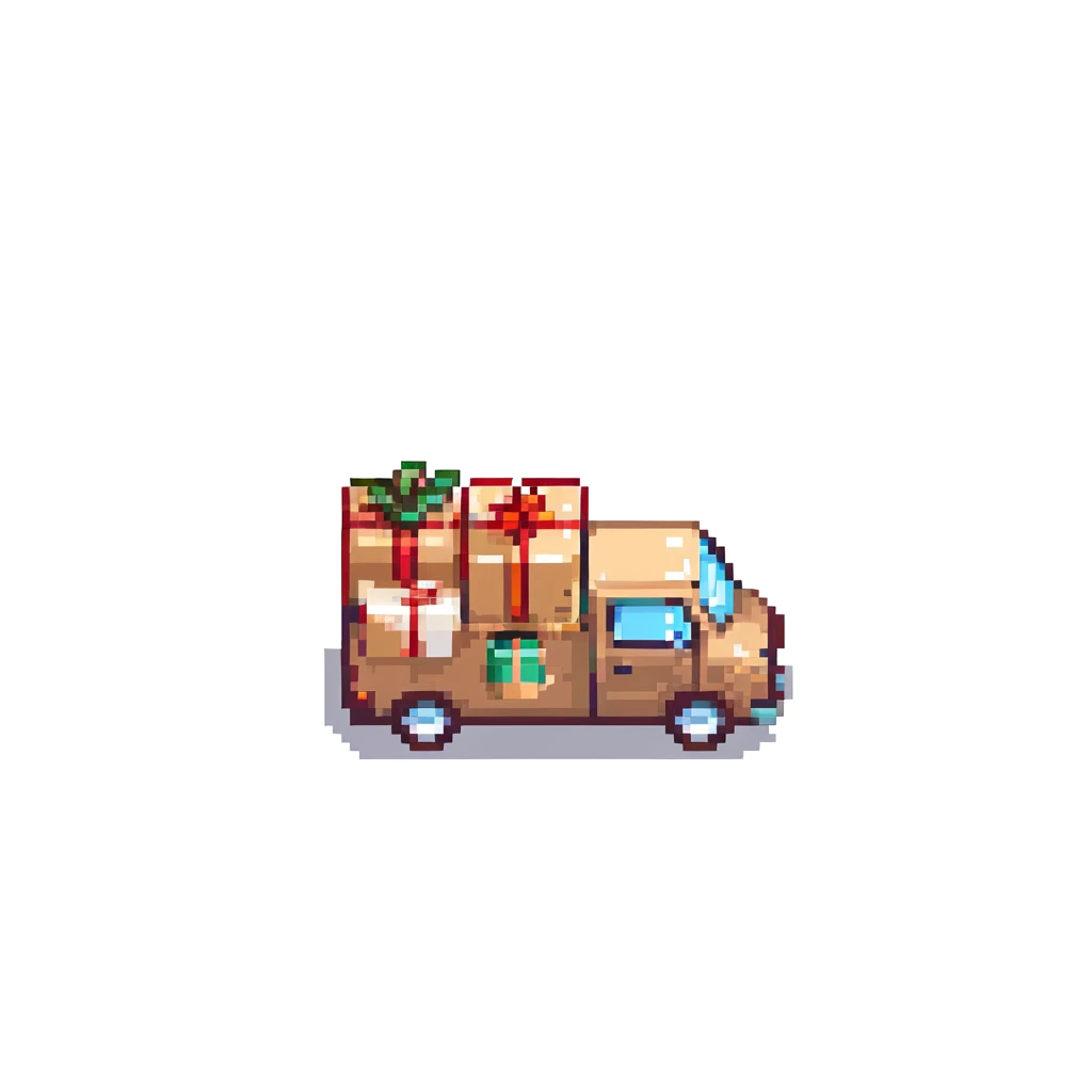 delivery truck with packages emoji