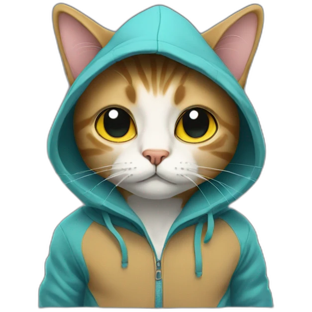 Cat wearing a hoodie emoji