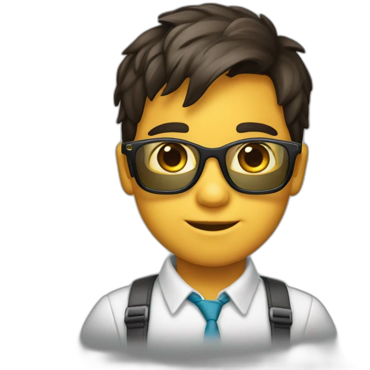 Niño rubio con gafas emoji