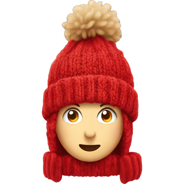 Red knit winter hat no person emoji