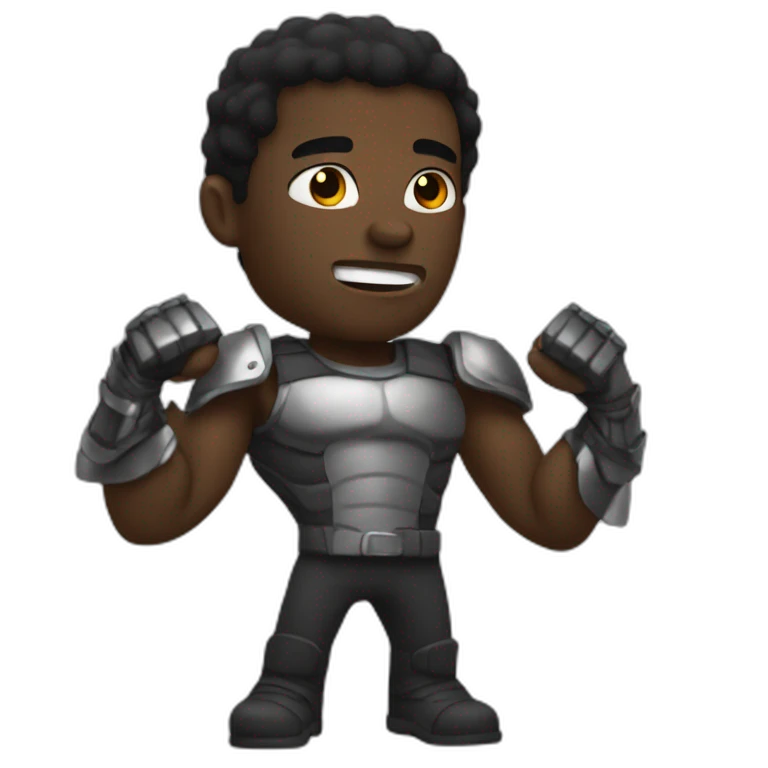 black guy with metal arms emoji