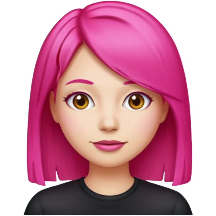 Emoji woman with hot pink straight hair emoji